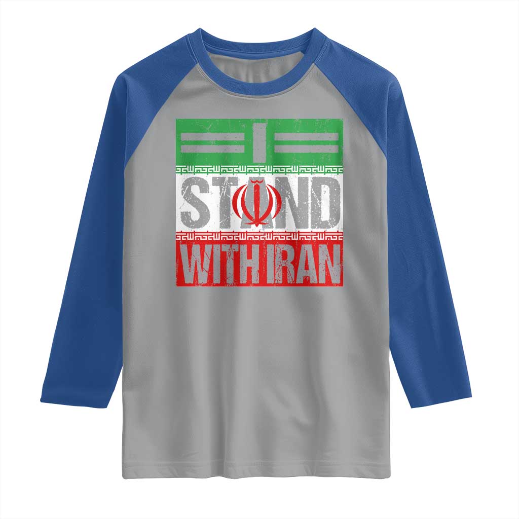 I Stand With Iran Raglan Shirt Iranian People Freedom Protest