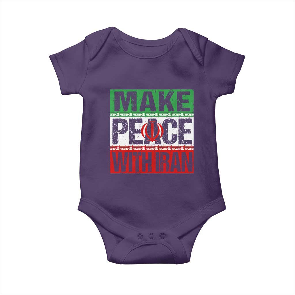 Make Peace With Iran Baby Onesie Peace Pacifist Stop War In Middle East
