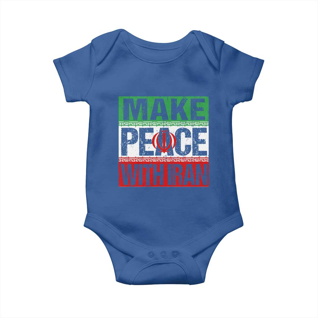 Make Peace With Iran Baby Onesie Peace Pacifist Stop War In Middle East