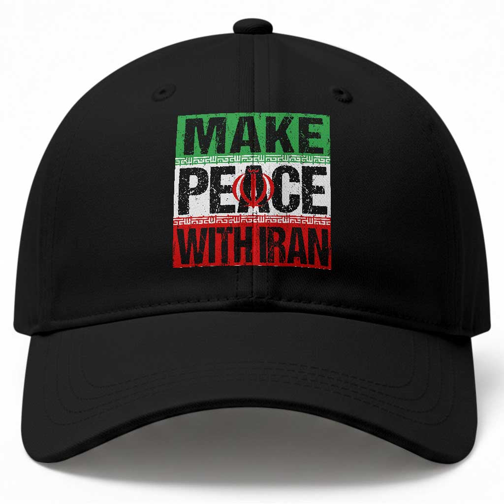 Make Peace With Iran Baseball Cap Peace Pacifist Stop War In Middle East