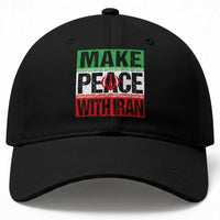 Make Peace With Iran Baseball Cap Peace Pacifist Stop War In Middle East