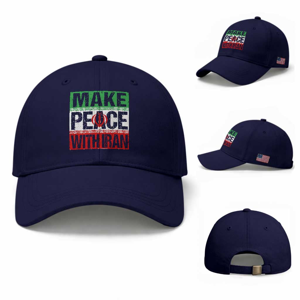 Make Peace With Iran Baseball Cap Peace Pacifist Stop War In Middle East