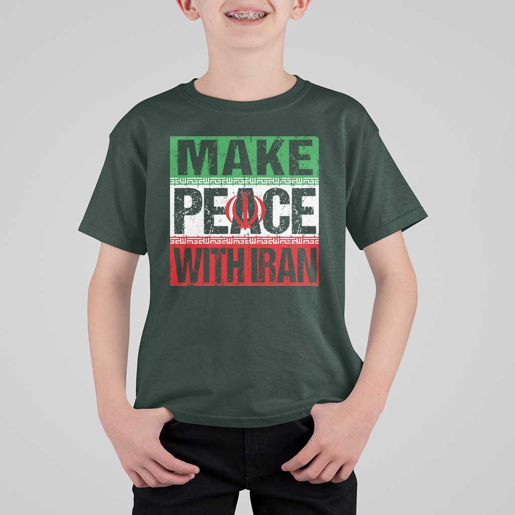 Make Peace With Iran T Shirt For Kid Peace Pacifist Stop War In Middle East