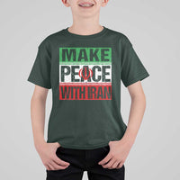 Make Peace With Iran T Shirt For Kid Peace Pacifist Stop War In Middle East