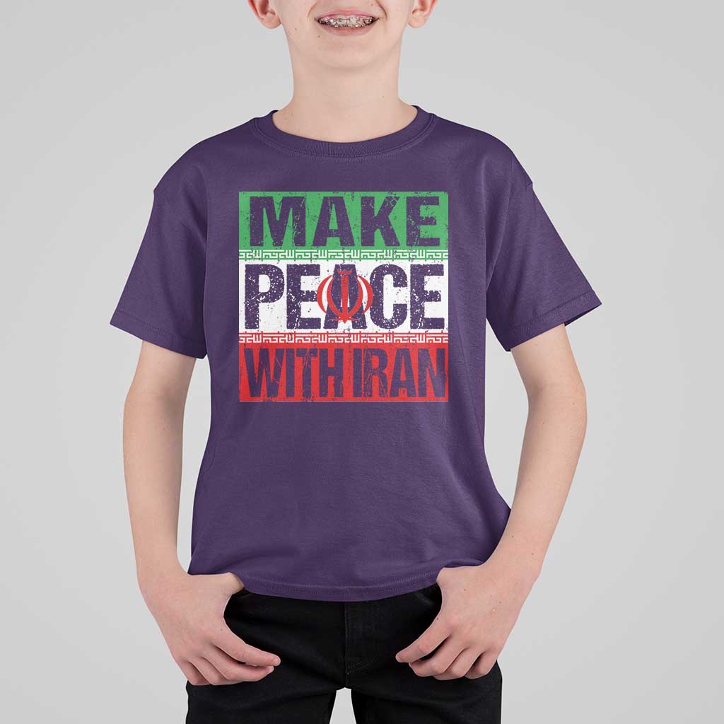 Make Peace With Iran T Shirt For Kid Peace Pacifist Stop War In Middle East