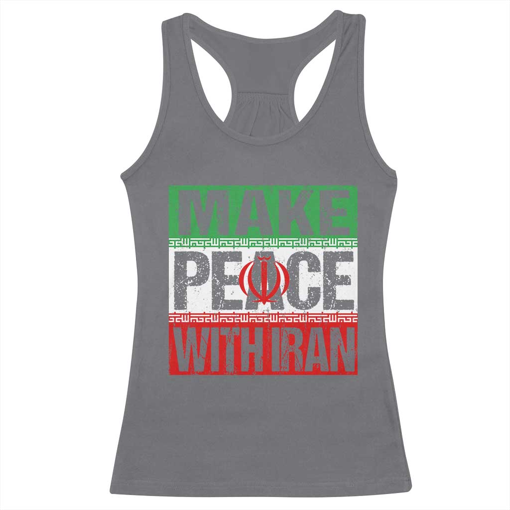 Make Peace With Iran Racerback Tank Top Peace Pacifist Stop War In Middle East