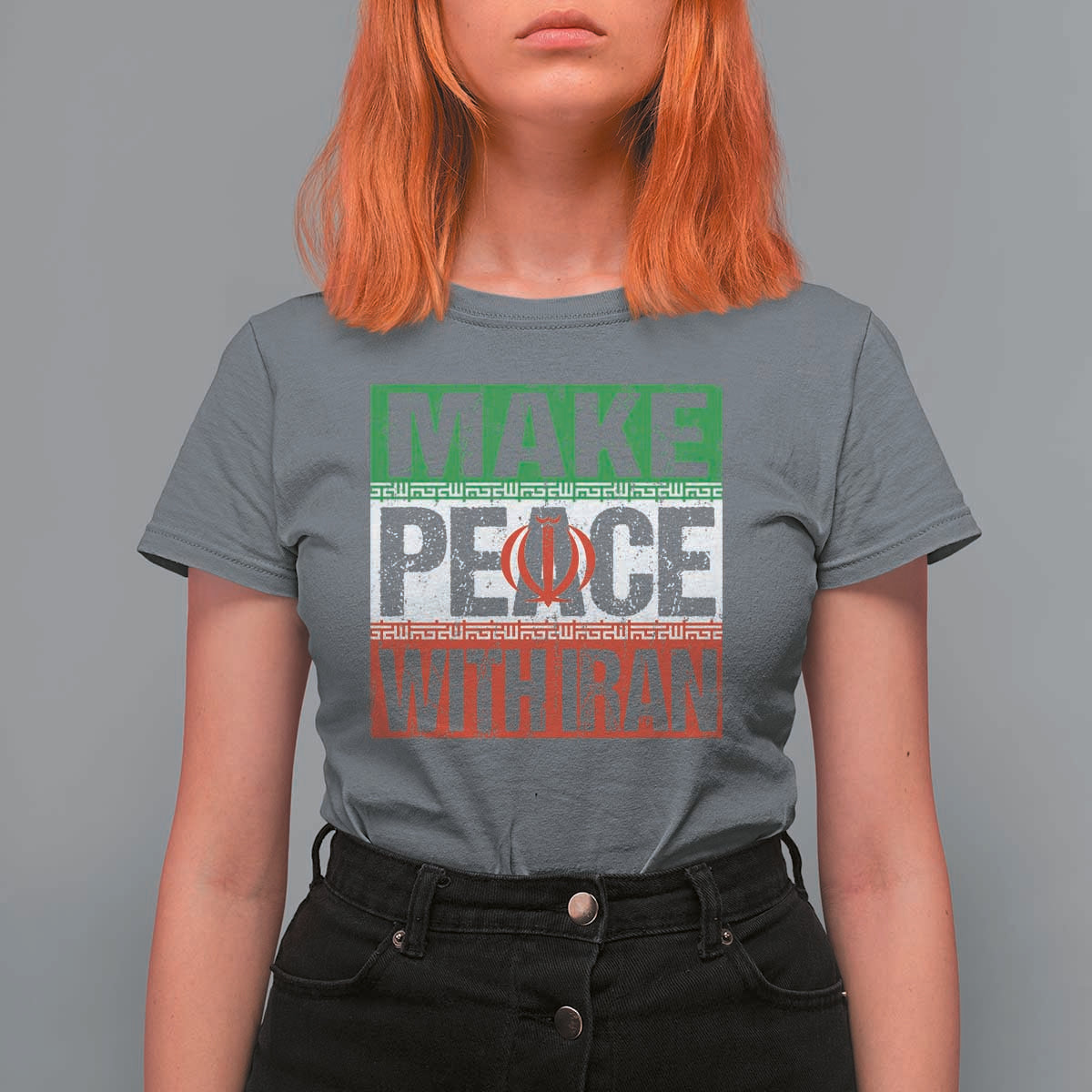Make Peace With Iran T Shirt For Women Peace Pacifist Stop War In Middle East