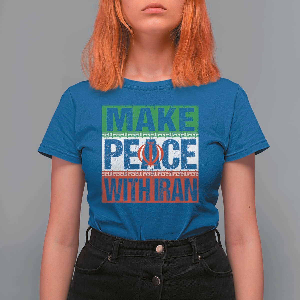Make Peace With Iran T Shirt For Women Peace Pacifist Stop War In Middle East