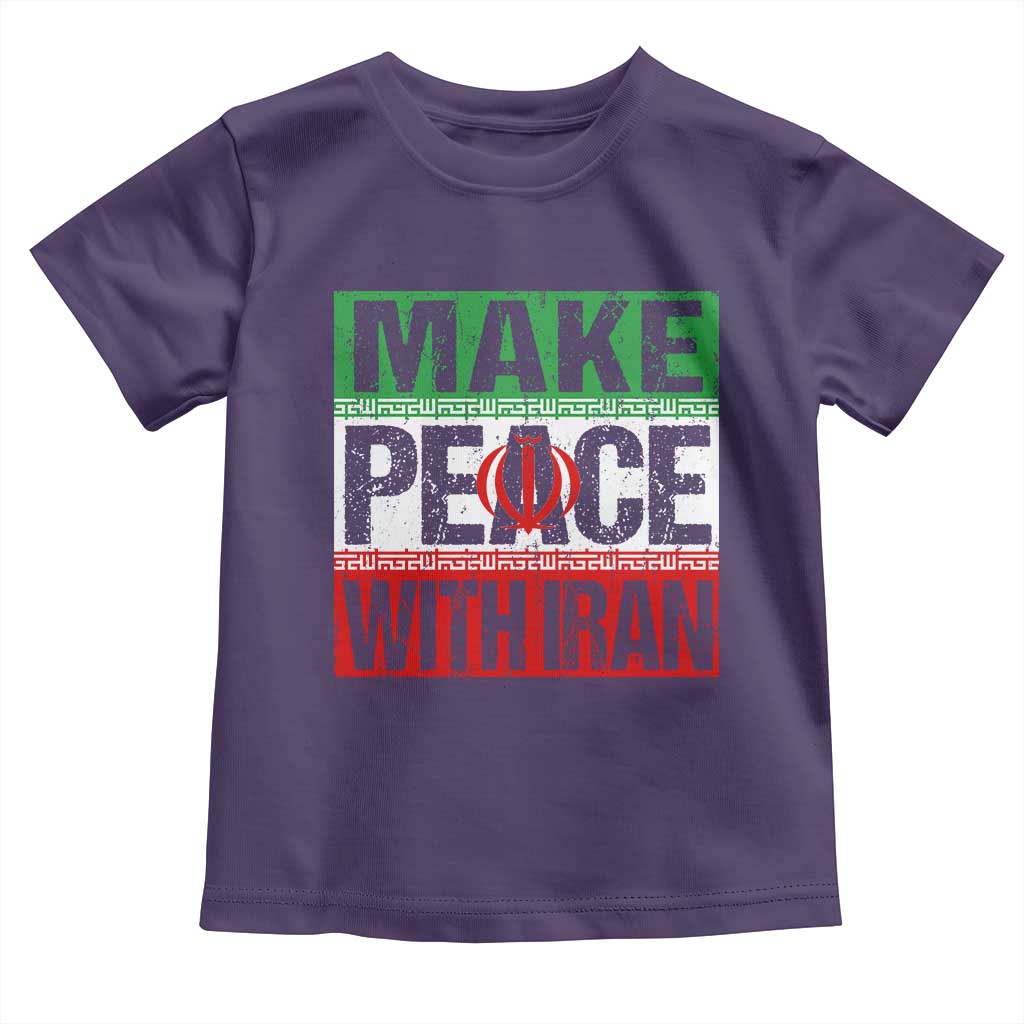 Make Peace With Iran Toddler T Shirt Peace Pacifist Stop War In Middle East