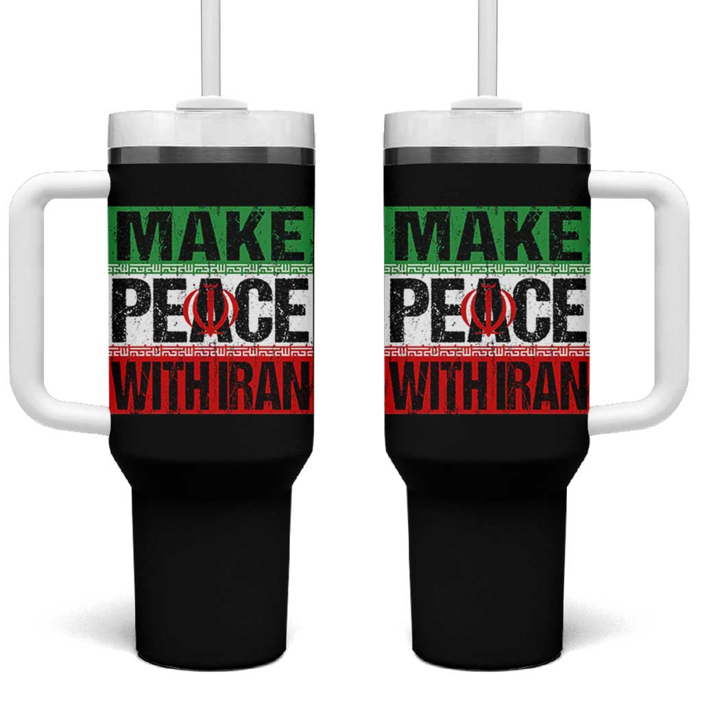 Make Peace With Iran Tumbler With Handle Peace Pacifist Stop War In Middle East
