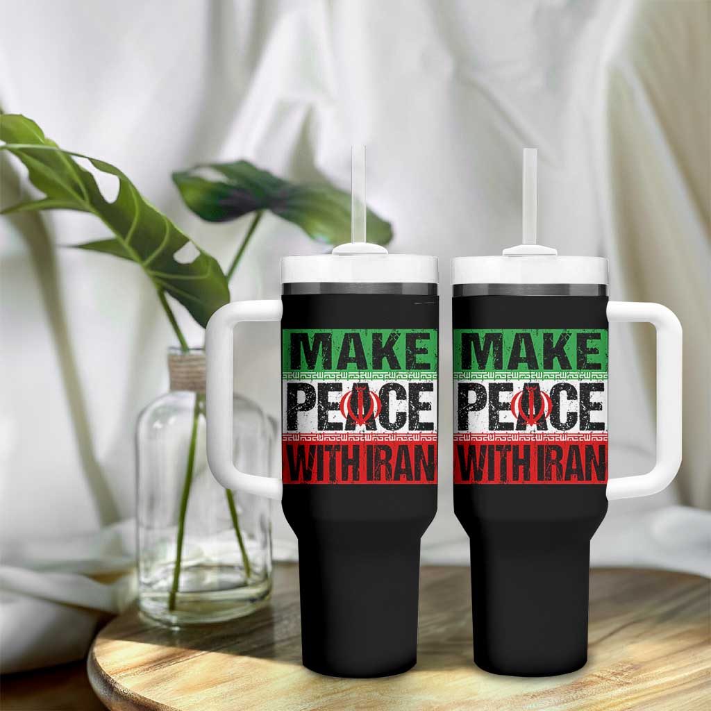 Make Peace With Iran Tumbler With Handle Peace Pacifist Stop War In Middle East