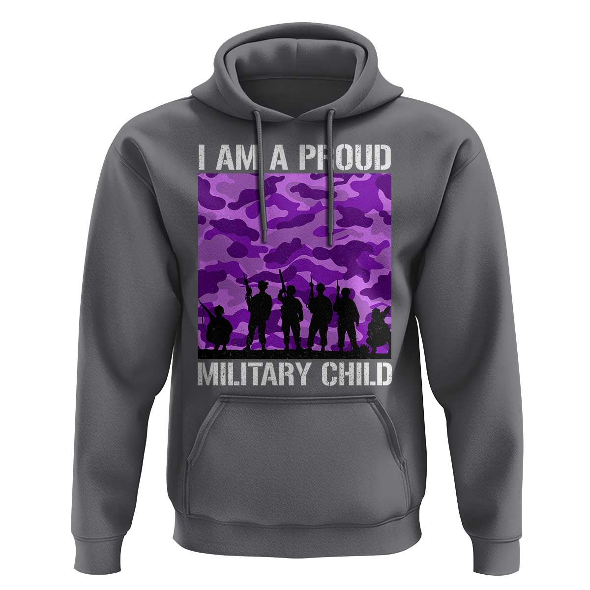 I Am A Proud Military Child Hoodie Military Child Month Purple Camouflage Flag