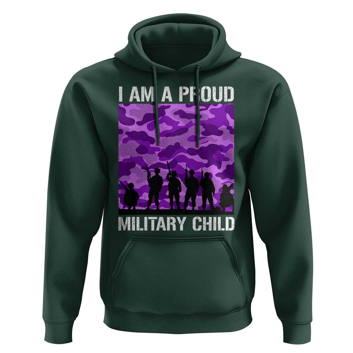 I Am A Proud Military Child Hoodie Military Child Month Purple Camouflage Flag