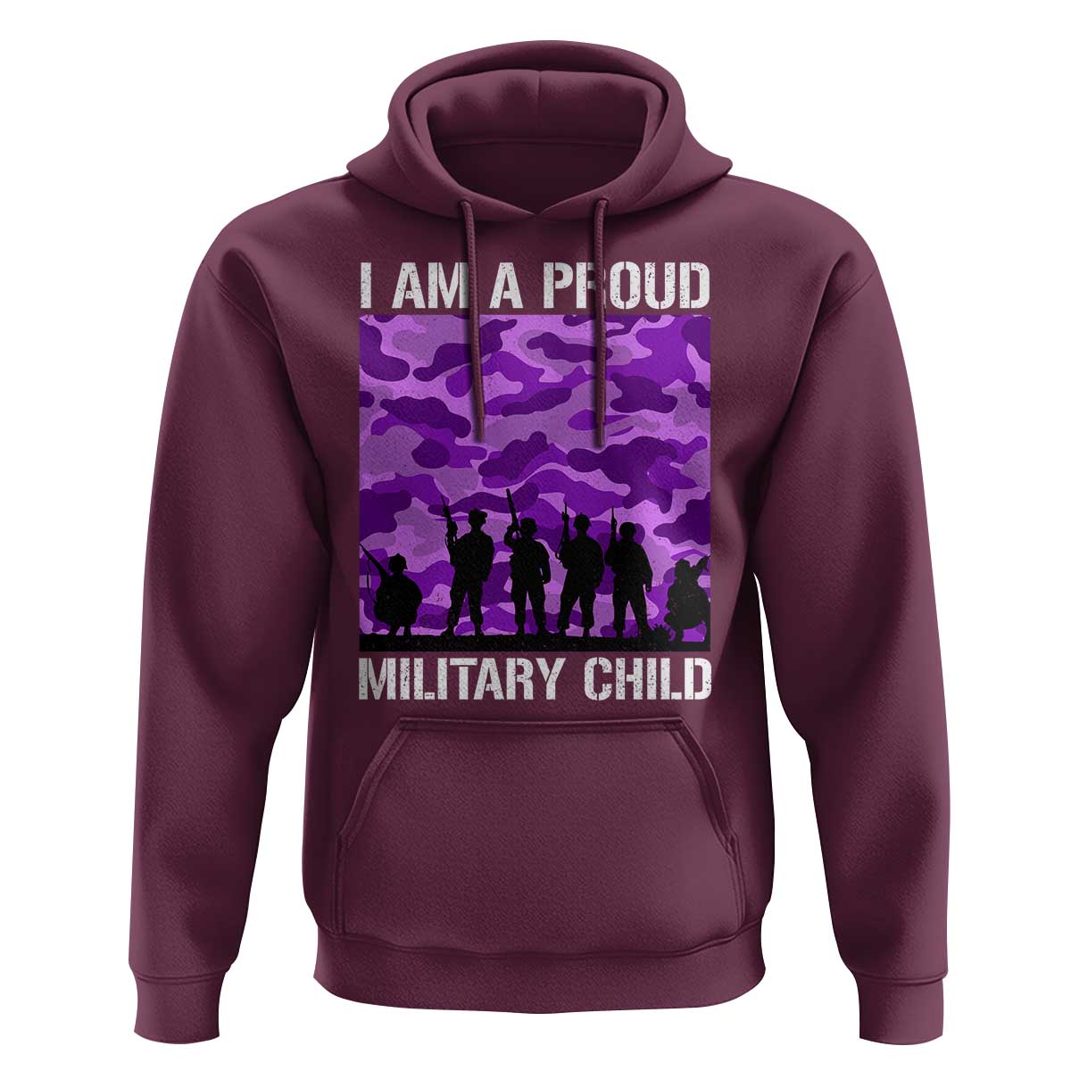 I Am A Proud Military Child Hoodie Military Child Month Purple Camouflage Flag