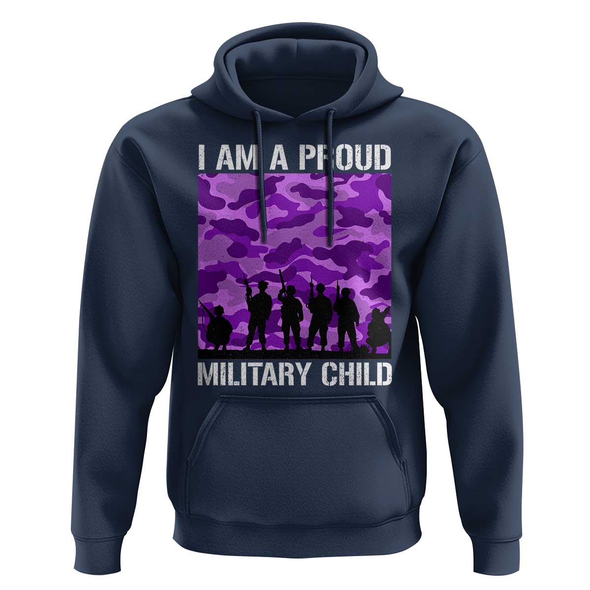 I Am A Proud Military Child Hoodie Military Child Month Purple Camouflage Flag