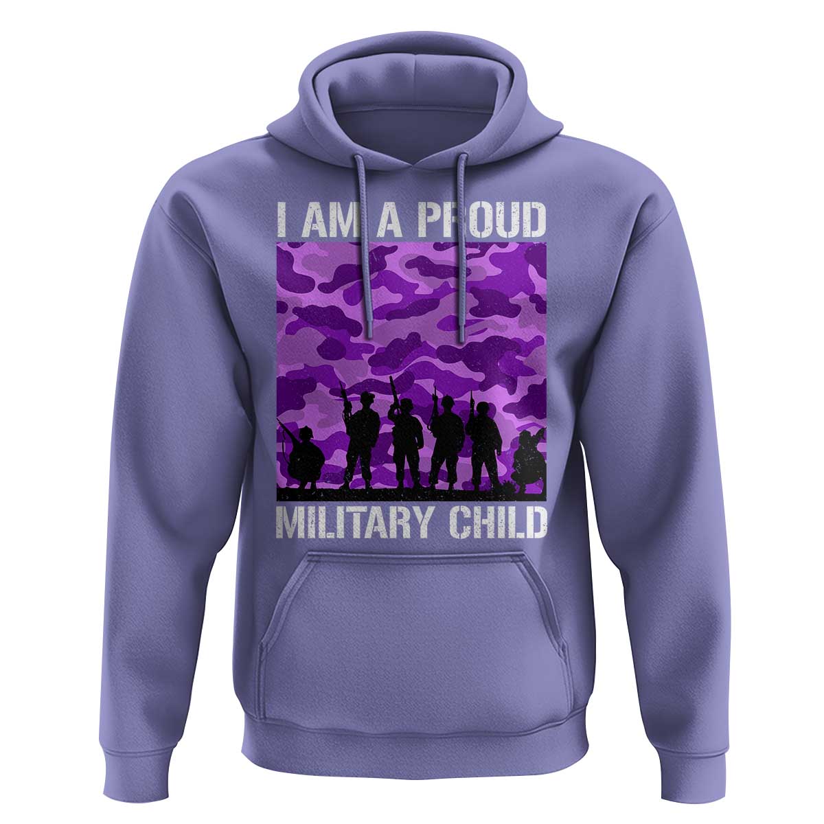 I Am A Proud Military Child Hoodie Military Child Month Purple Camouflage Flag