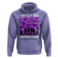 I Am A Proud Military Child Hoodie Military Child Month Purple Camouflage Flag