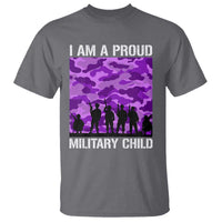 I Am A Proud Military Child T Shirt Military Child Month Purple Camouflage Flag