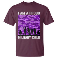 I Am A Proud Military Child T Shirt Military Child Month Purple Camouflage Flag