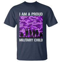 I Am A Proud Military Child T Shirt Military Child Month Purple Camouflage Flag