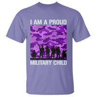 I Am A Proud Military Child T Shirt Military Child Month Purple Camouflage Flag