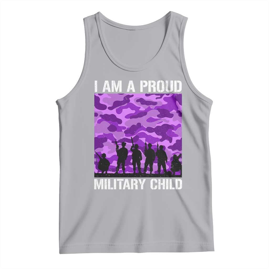 I Am A Proud Military Child Tank Top Military Child Month Purple Camouflage Flag