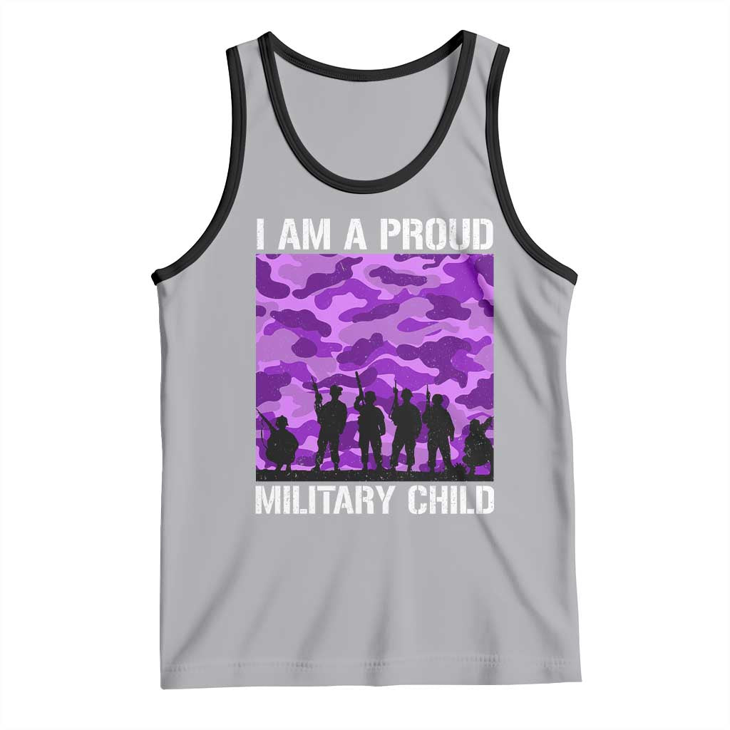 I Am A Proud Military Child Tank Top Military Child Month Purple Camouflage Flag