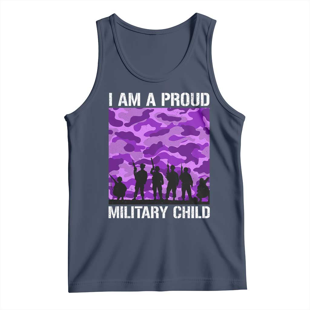 I Am A Proud Military Child Tank Top Military Child Month Purple Camouflage Flag