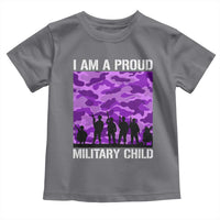 I Am A Proud Military Child Toddler T Shirt Military Child Month Purple Camouflage Flag
