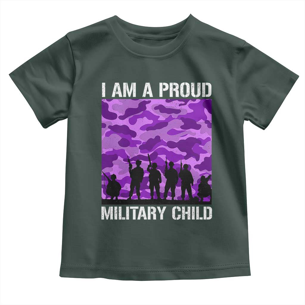 I Am A Proud Military Child Toddler T Shirt Military Child Month Purple Camouflage Flag