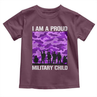 I Am A Proud Military Child Toddler T Shirt Military Child Month Purple Camouflage Flag