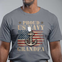 Proud US Navy Grandpa T Shirt Vintage American Flag Anchor