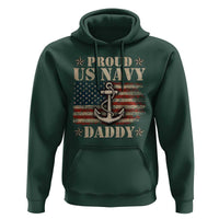 Proud US Navy Daddy Hoodie Vintage American Flag Anchor
