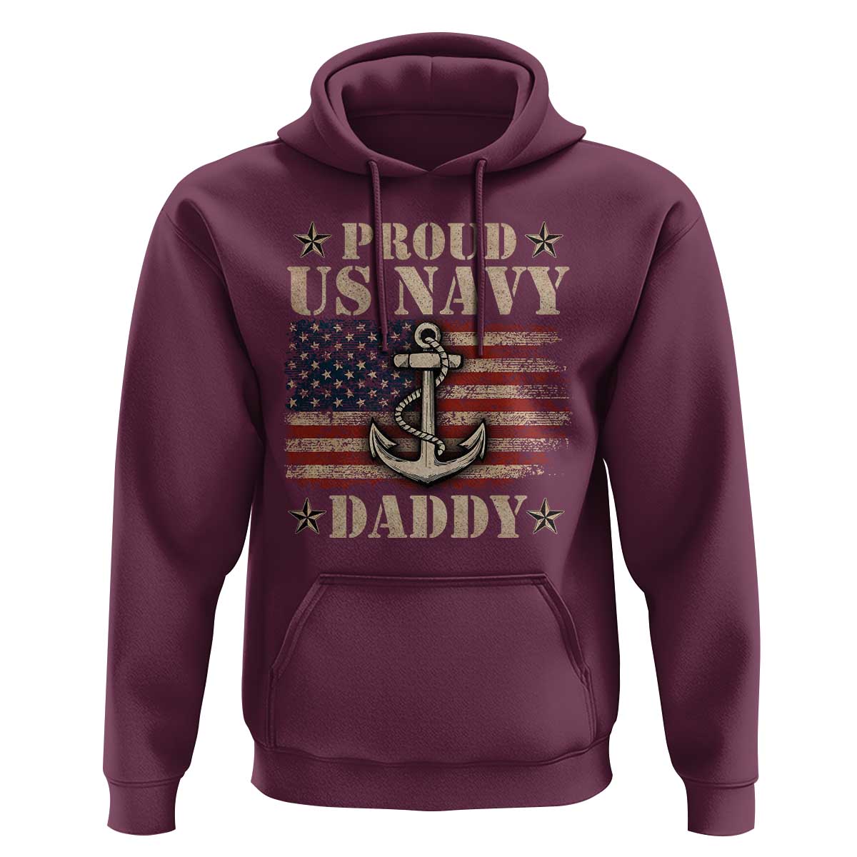 Proud US Navy Daddy Hoodie Vintage American Flag Anchor