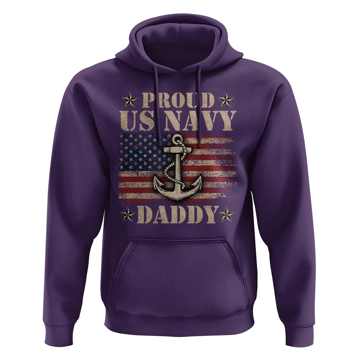 Proud US Navy Daddy Hoodie Vintage American Flag Anchor