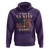 Proud US Navy Daddy Hoodie Vintage American Flag Anchor