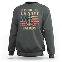 Proud US Navy Daddy Sweatshirt Vintage American Flag Anchor