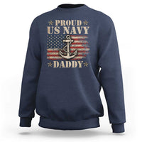 Proud US Navy Daddy Sweatshirt Vintage American Flag Anchor