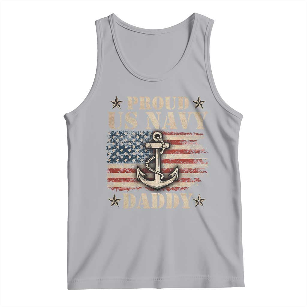 Proud US Navy Daddy Tank Top Vintage American Flag Anchor