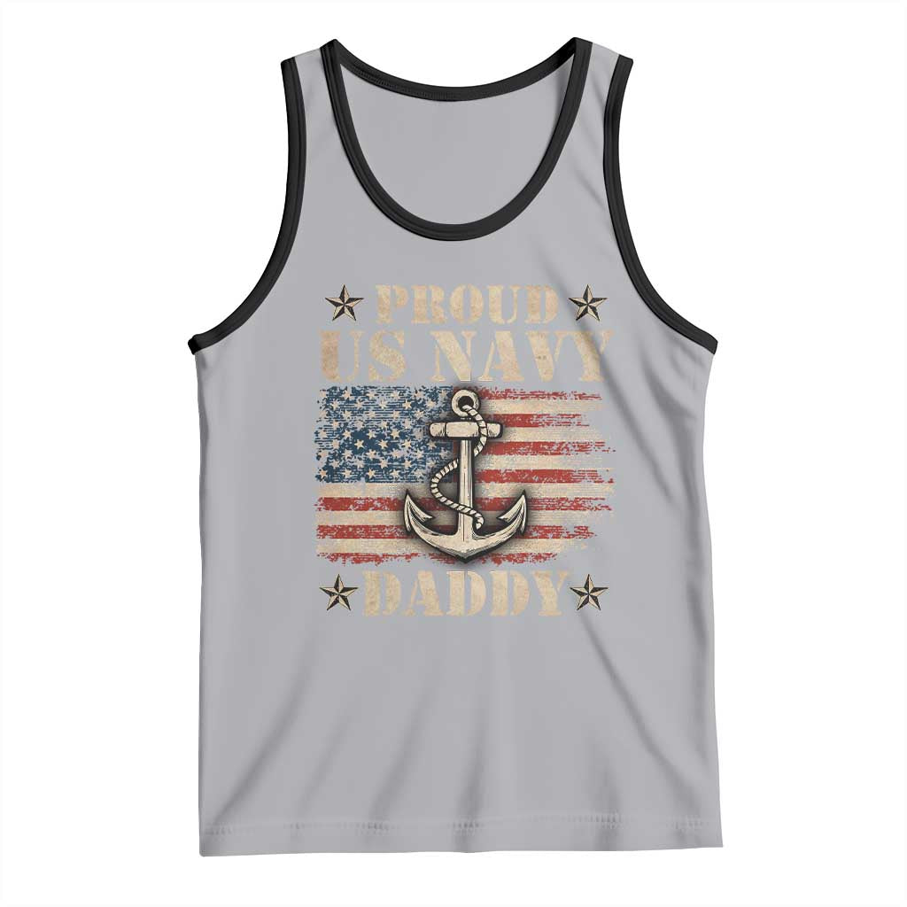 Proud US Navy Daddy Tank Top Vintage American Flag Anchor