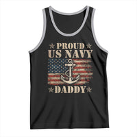 Proud US Navy Daddy Tank Top Vintage American Flag Anchor