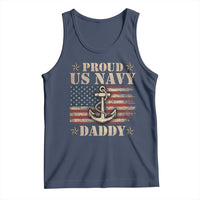 Proud US Navy Daddy Tank Top Vintage American Flag Anchor
