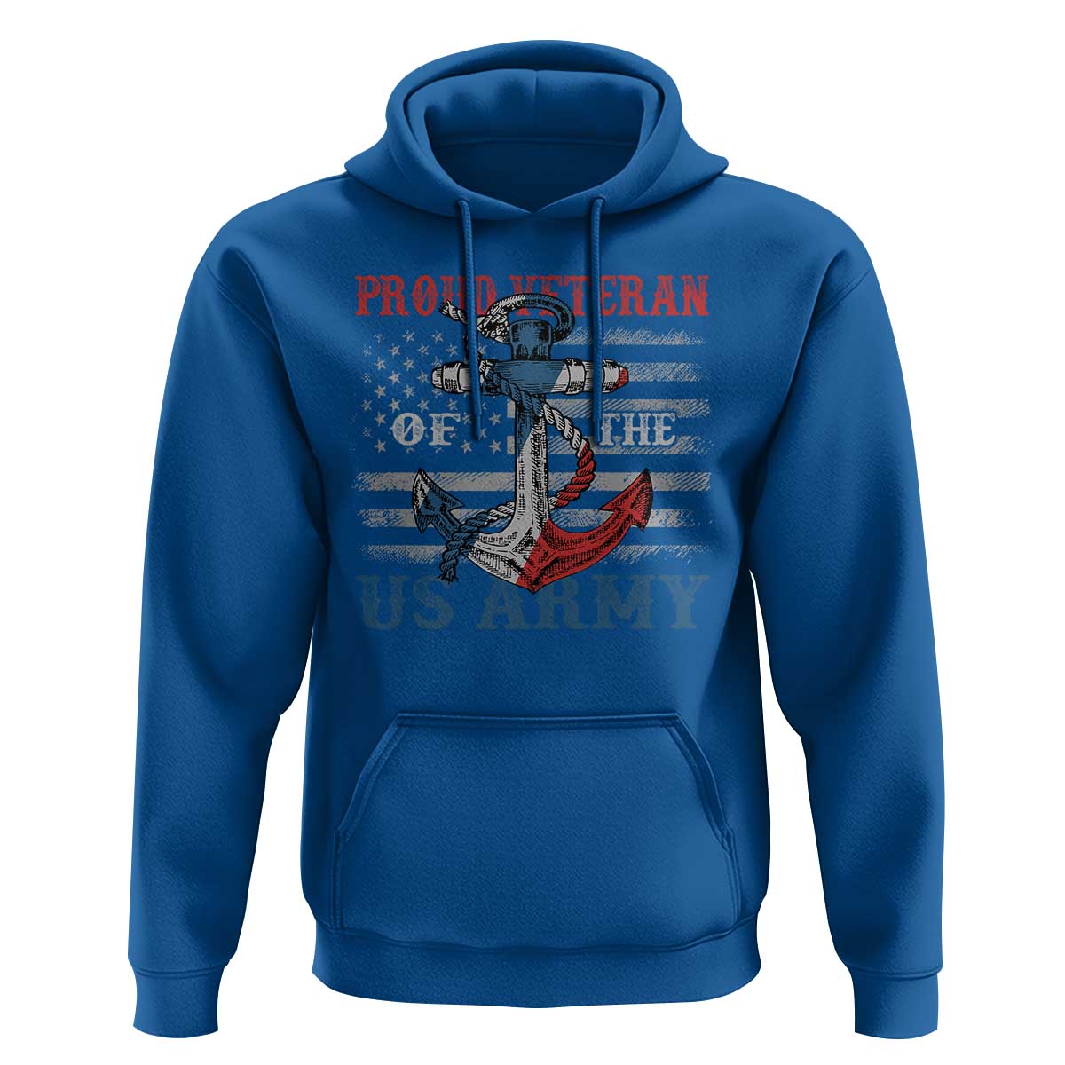 Proud Veteran Of The US Army Hoodie Vintage American Flag Anchor