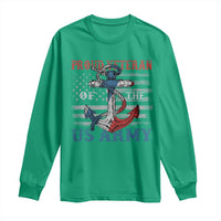 Proud Veteran Of The US Army Long Sleeve Shirt Vintage American Flag Anchor