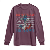 Proud Veteran Of The US Army Long Sleeve Shirt Vintage American Flag Anchor