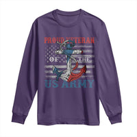 Proud Veteran Of The US Army Long Sleeve Shirt Vintage American Flag Anchor