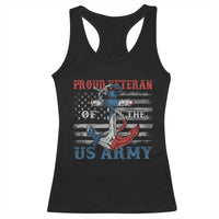 Proud Veteran Of The US Army Racerback Tank Top Vintage American Flag Anchor
