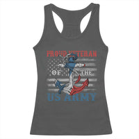 Proud Veteran Of The US Army Racerback Tank Top Vintage American Flag Anchor
