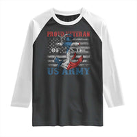 Proud Veteran Of The US Army Raglan Shirt Vintage American Flag Anchor