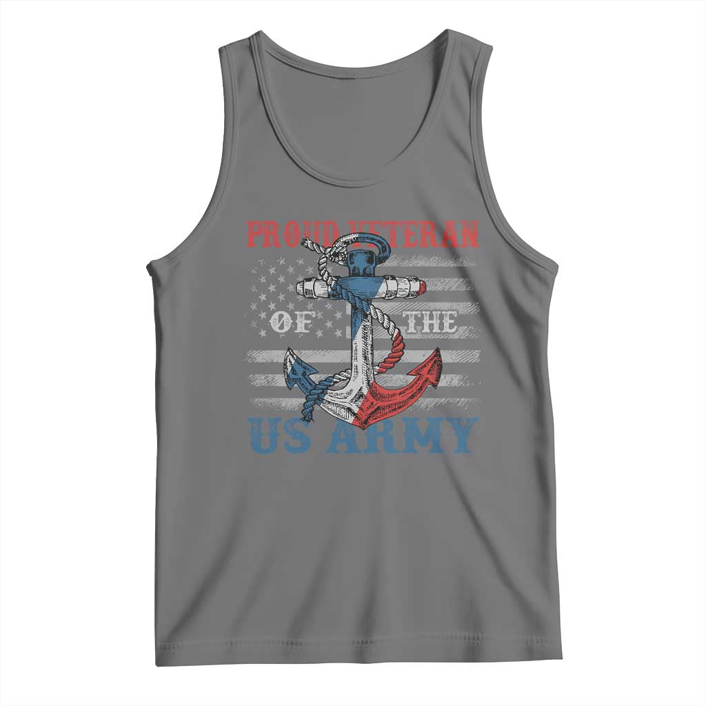 Proud Veteran Of The US Army Tank Top Vintage American Flag Anchor